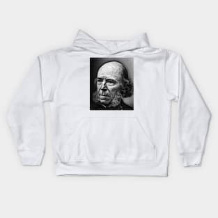 Herbert Spencer Black And White Portrait | Herbert Spencer Artwork 3 Kids Hoodie